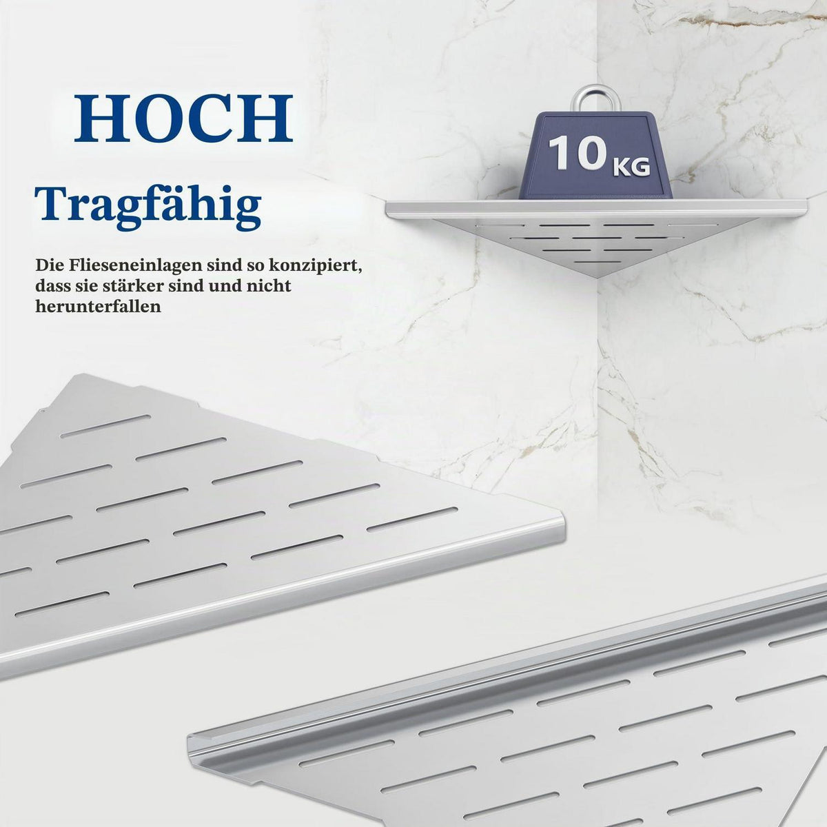 Edelstahl Duschablage Ecke – 2er Set mit Fugenentferner