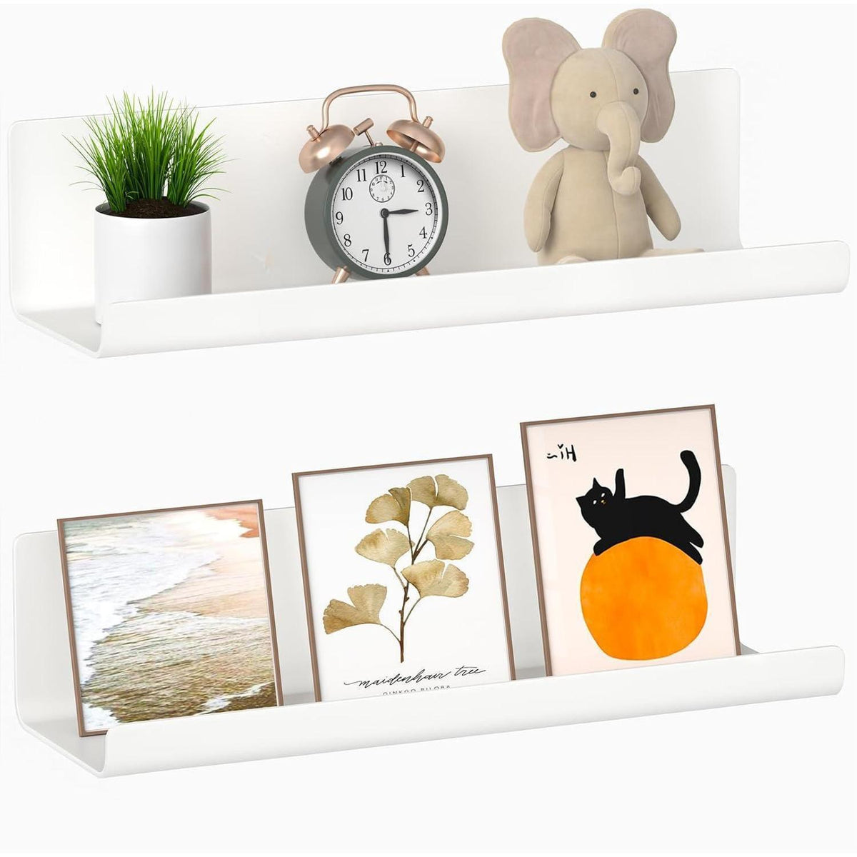 Schweberegal 2er Set ohne Bohren, 32cm, Weiß