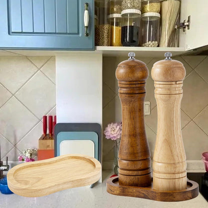 Holz Tablett für Salz & Pfeffer - Retro Design
