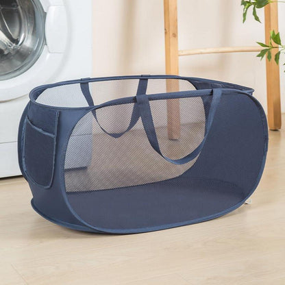 Faltbarer Wäschekorb Set 2er-Pack – Marineblau, 57x36x36 cm