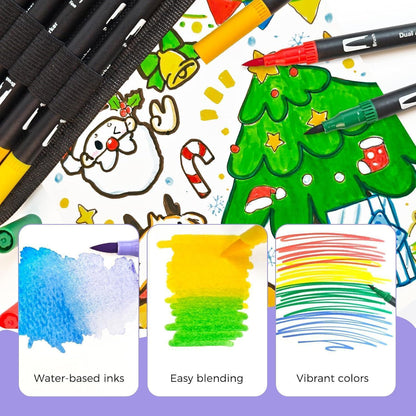Dual Brush Pen Set 120 Farben – Pinselstifte für Kalligraphie & Handlettering