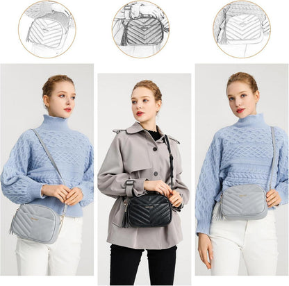 Miss Lulu Damen Umhängetasche PU Leder Crossbody Bag Klein