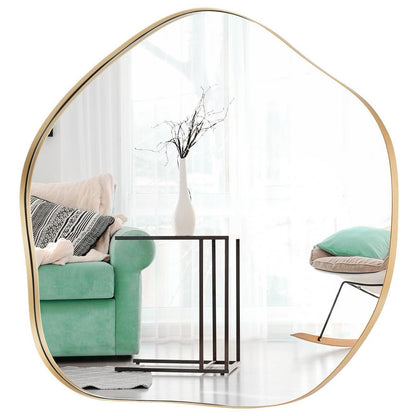 Asymmetrischer Wandspiegel Gold 75x70cm – Dekorative Wanddeko