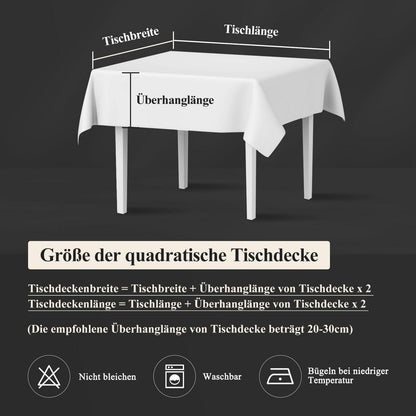 Tischdecke Schwarz 140x240cm Leinenoptik | Abwaschbar & Kratzfest