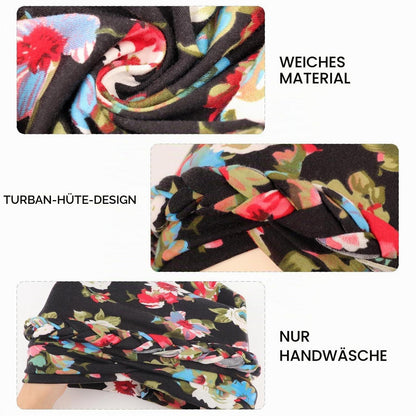 Damen Turban mit Zopf, vorgebundene Beanie Mütze
