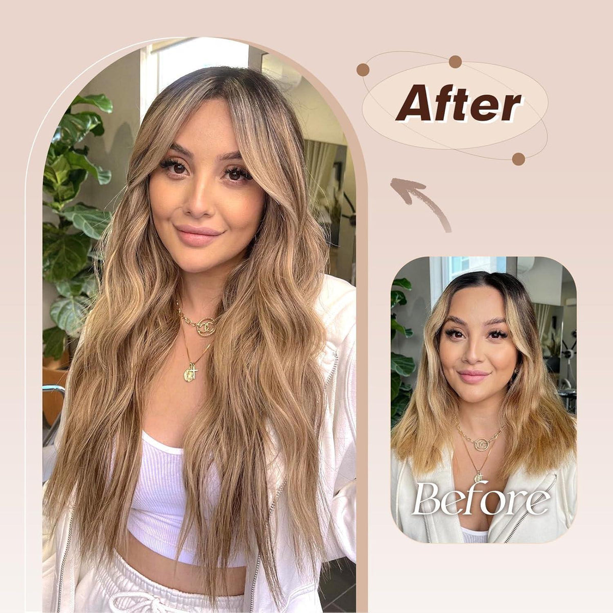 50cm Volle Kopf Haarverlängerung Platinblond Wavy Clip-in