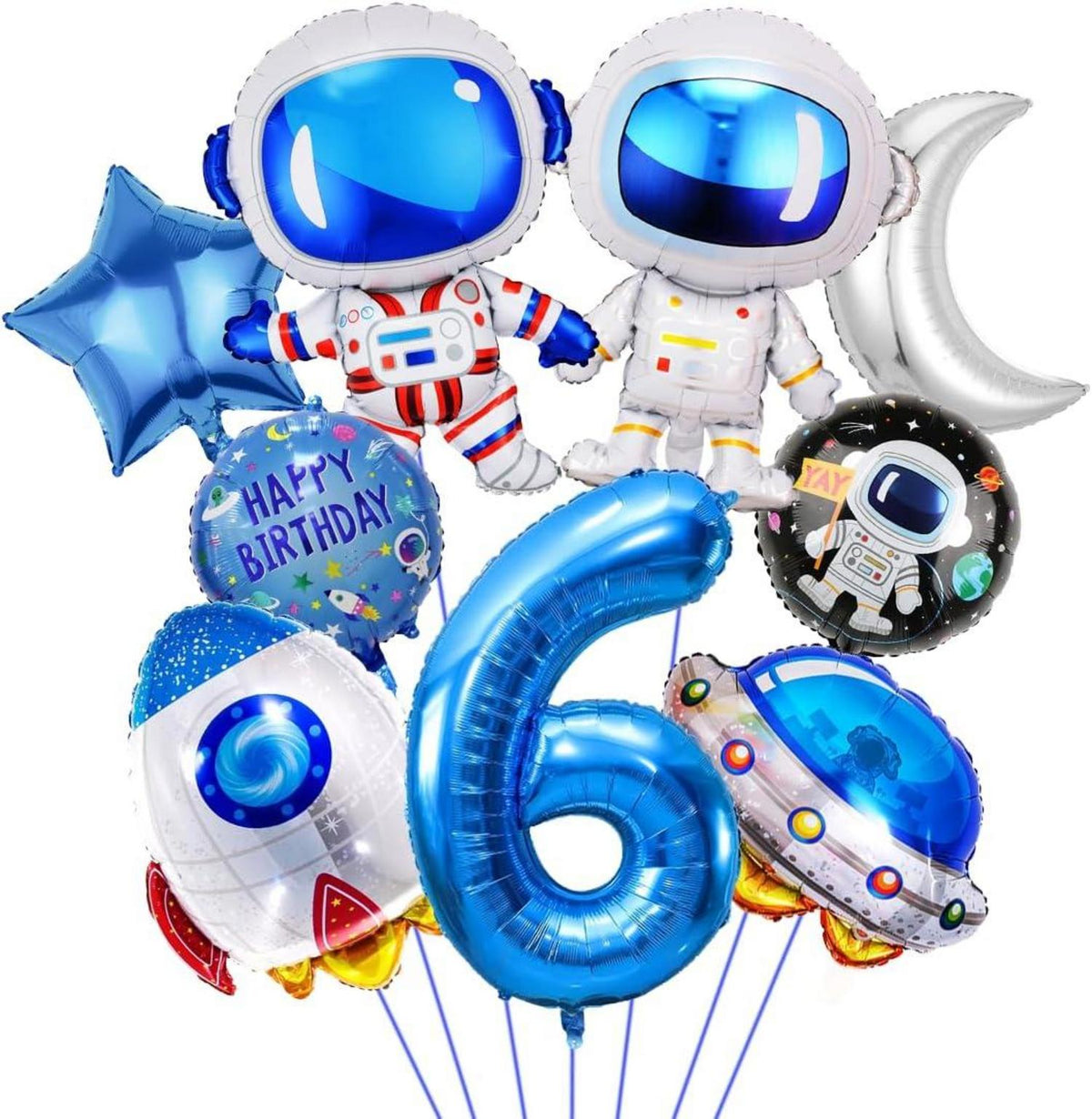 Weltraum Geburtstag Deko Set 6 Jahre Astronaut Rakete Luftballons