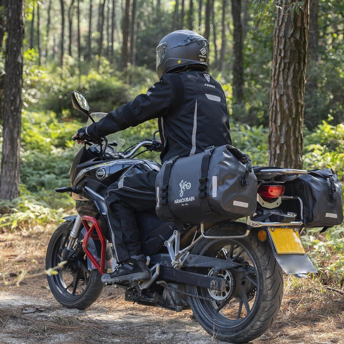 Motorrad Satteltasche 70L Wasserdicht Gepäcktasche Schwarz