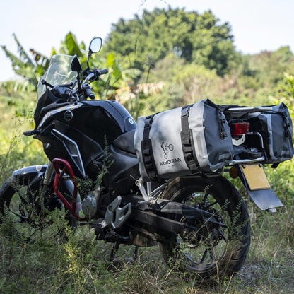 Motorrad Satteltasche 70L Wasserdicht Grau
