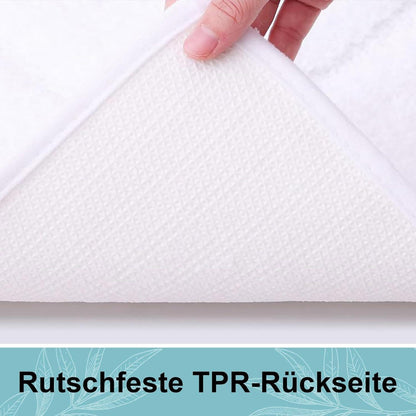 Mikrofaser Badteppich rutschfest 60x120 cm Weiß