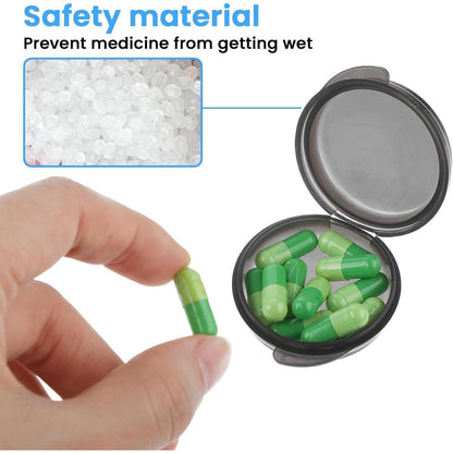 Mini Pillendose 5er Set, Tragbar & Feuchtigkeitsbeständig, Schwarz