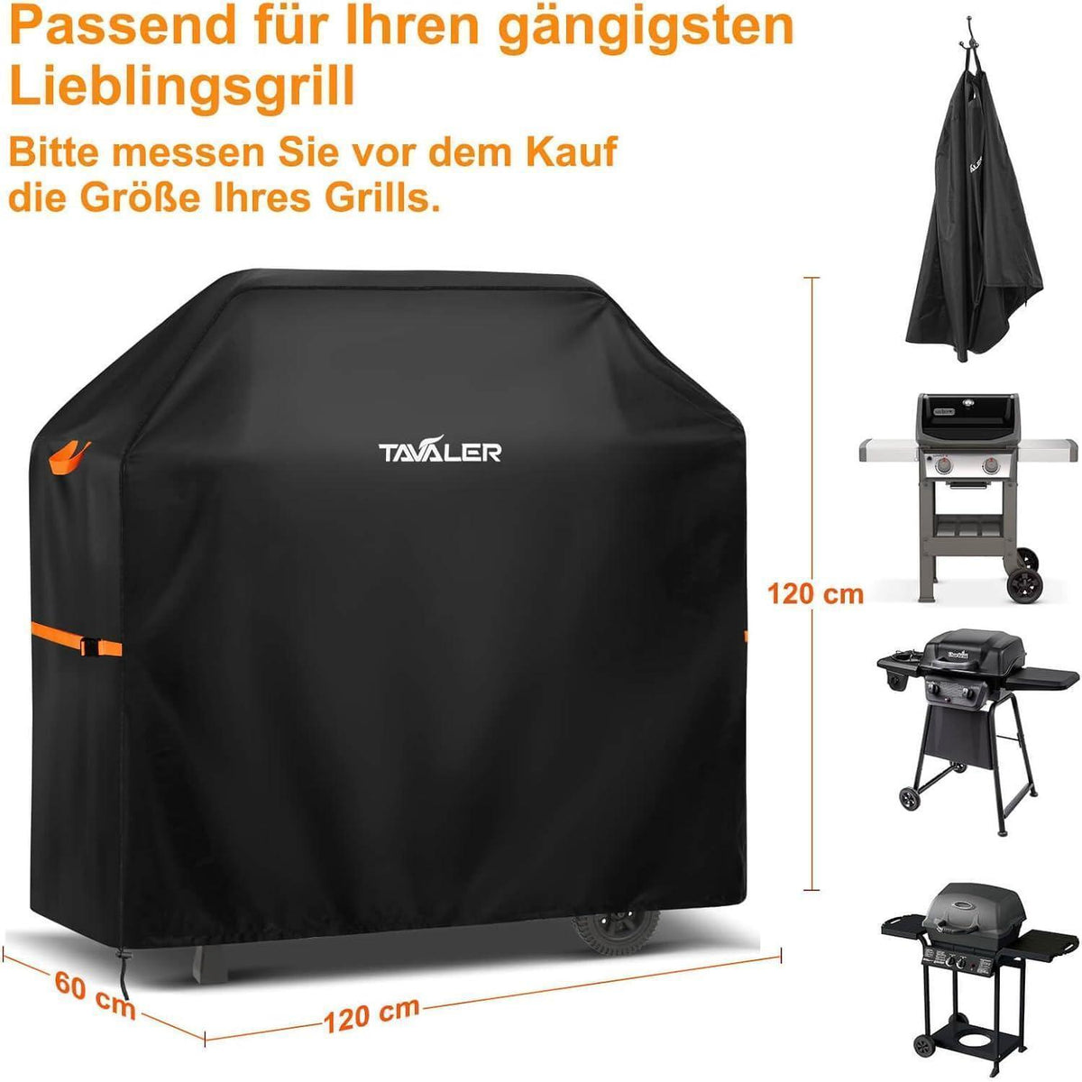 Wetterfeste Grillabdeckung 120x60x120 cm aus 420D Oxford Stoff