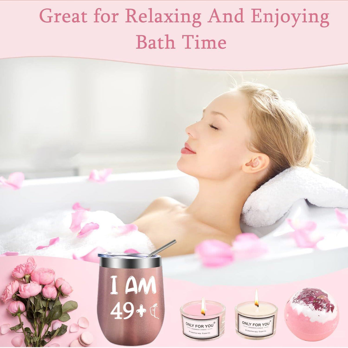 Weinbecher Edelstahl Geburtstag 50 Frau Geschenkset Spa 50