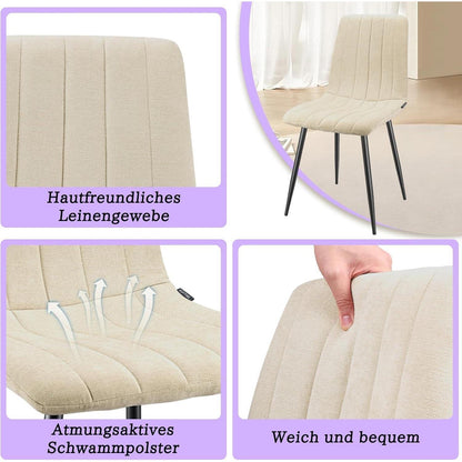 Esszimmerstühle 6er Set, Gepolsterte Stühle mit hoher Lehne