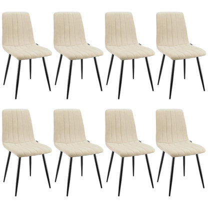 8x Esszimmerstuhl gepolstert, hohe Lehne, Beige