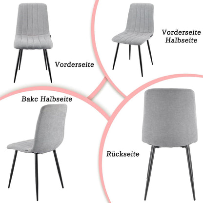 Gepolsterte Esszimmerstühle 2er Set Grau & Grau mit hoher Lehne