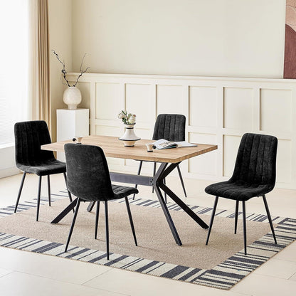 Gepolsterte Esszimmerstühle 2er Set Schwarz