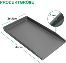 Gusseisen Grillplatte 44,5x26cm mit Grillspachtel Set für