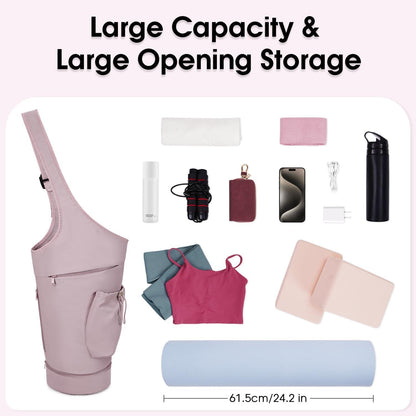 Yogatasche mit Großer Öffnung und Nassfach Rosa Yoga Pilates Mats Tasche