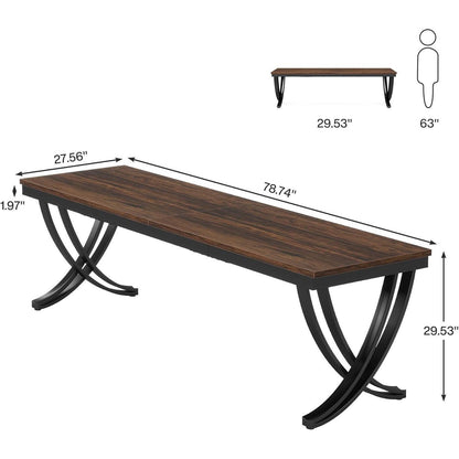 Doppelter Schreibtisch 200x70cm – Rustikaler Computertisch für Home Office