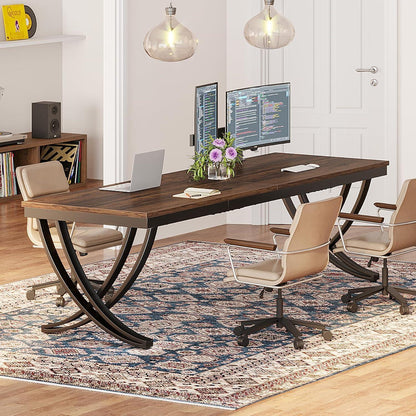 Doppelter Schreibtisch 200x70cm – Rustikaler Computertisch für Home Office