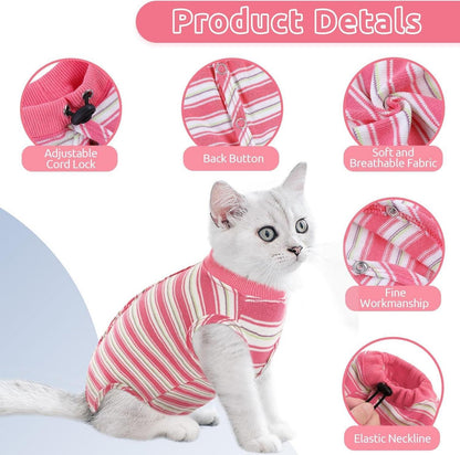 Postoperative Katzenkleidung für Bauchwunden - Rosa M