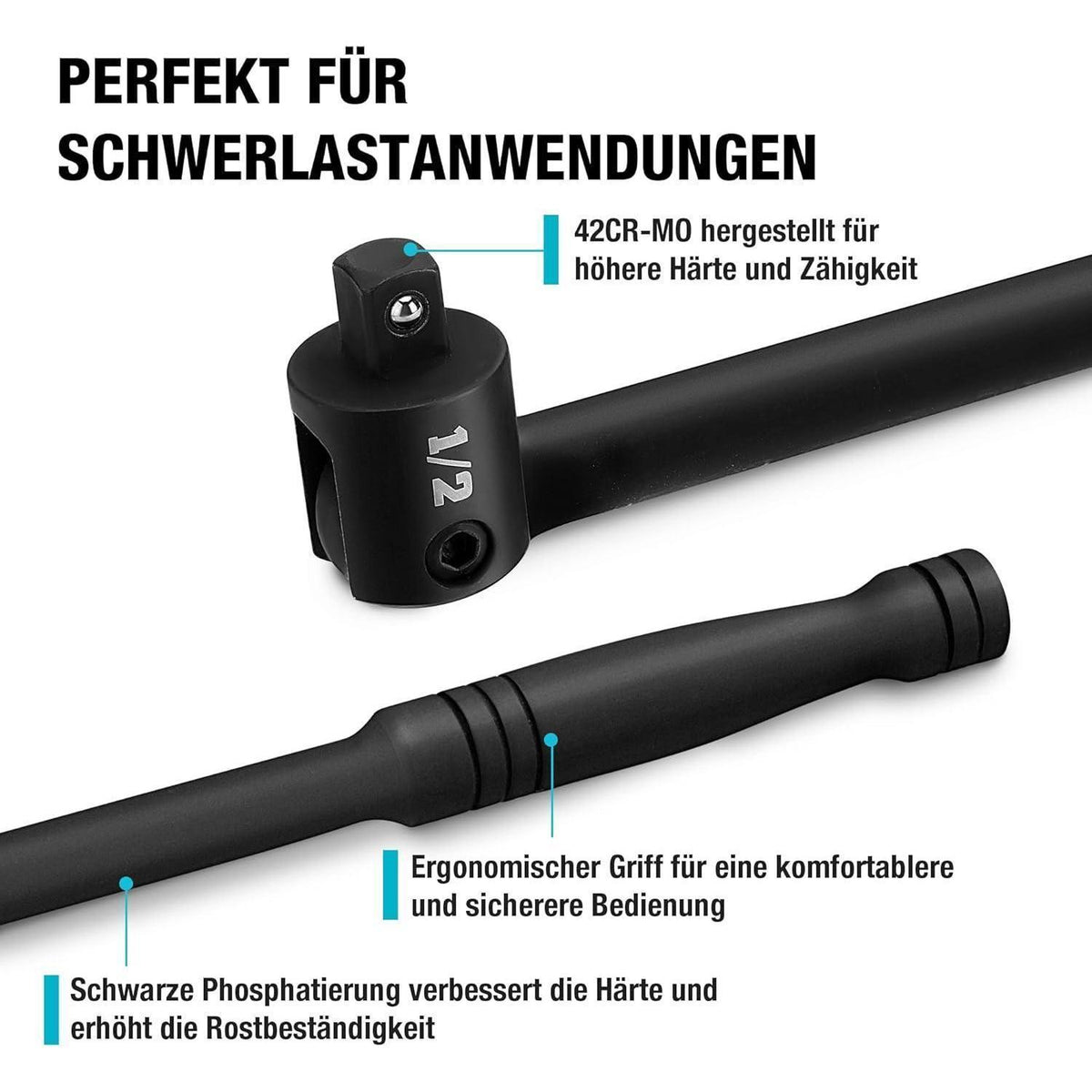 Gelenkgriff 600mm mit flexiblem Kopf, 780 Nm
