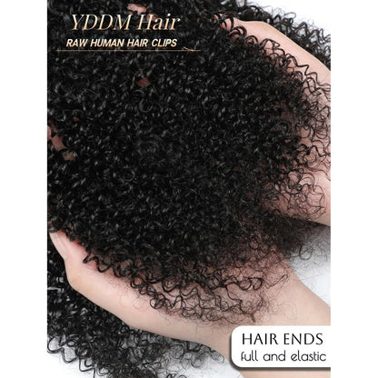 Kinky Curly Haarverlängerung Clip-In, 18 Zoll, Echthaar