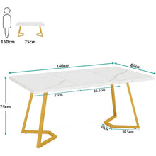 Moderner Schreibtisch Weiß & Gold | 140x80 cm | Home Office Tisch