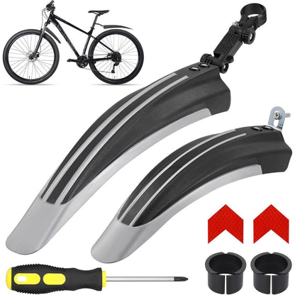 Fahrrad Schutzblech Set für MTB & Rennrad, Universal, Schwarz/Grau
