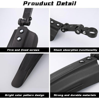 Fahrrad Schutzblech Set für MTB & Rennrad, Universal, Schwarz/Grau