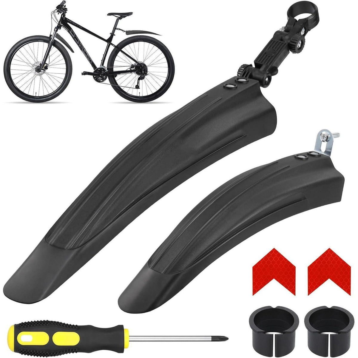 Fahrrad Schutzblech Set Universal MTB Rennrad 24-29 Zoll Schwarz