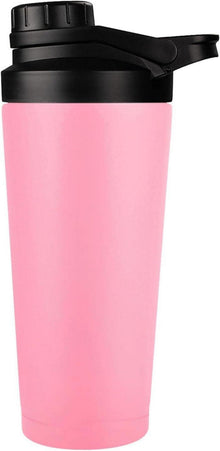 Protein Shaker 750ml Rosa Edelstahl Doppelwandig Vakuum Isoliert BPA