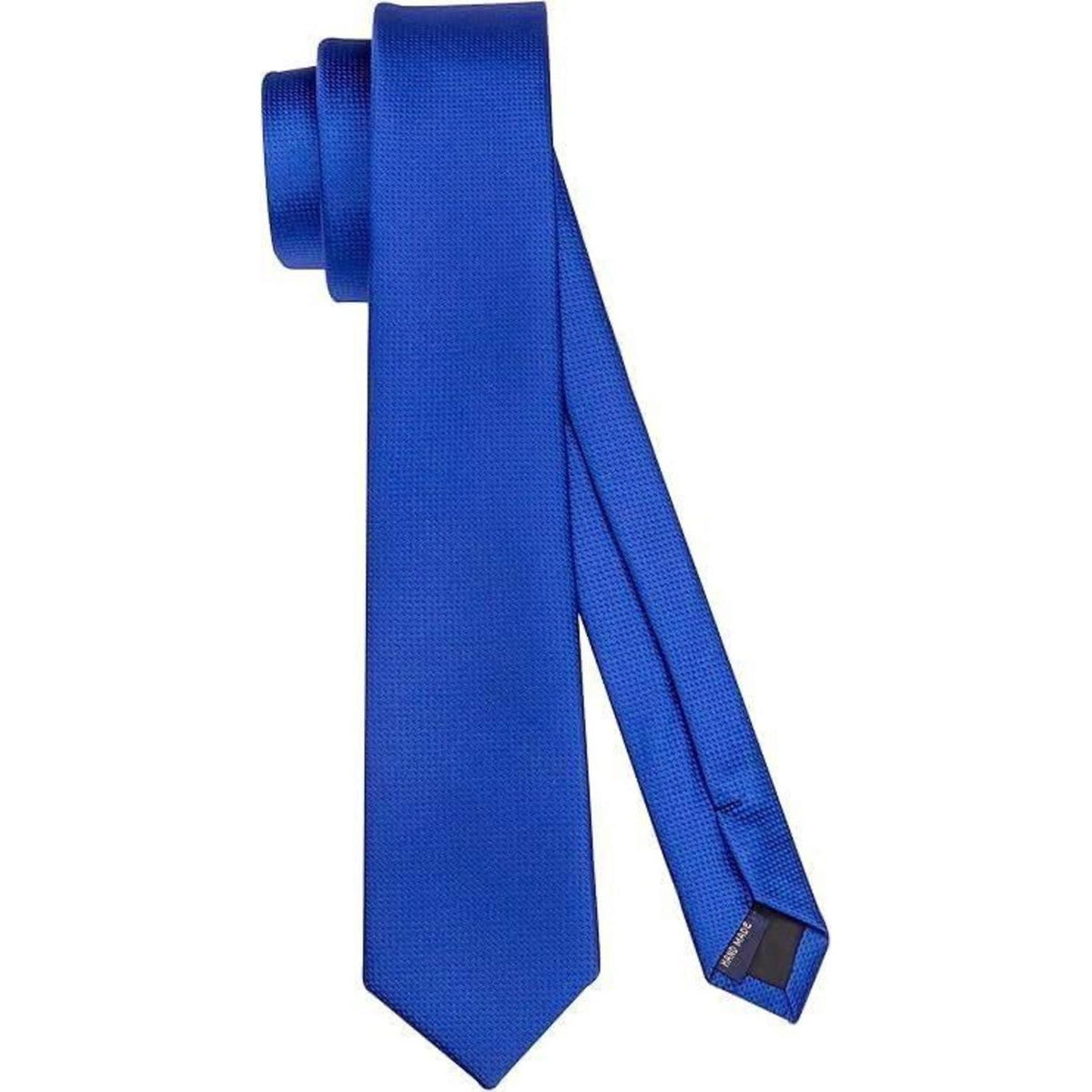 Schmale Seidenkrawatte Königsblau für Herren, 6cm Breite