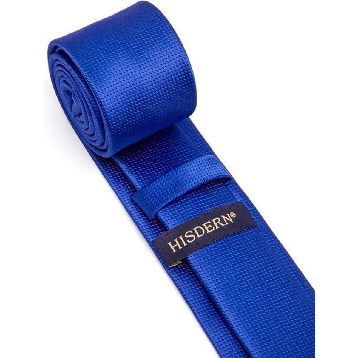 Schmale Seidenkrawatte Königsblau für Herren, 6cm Breite