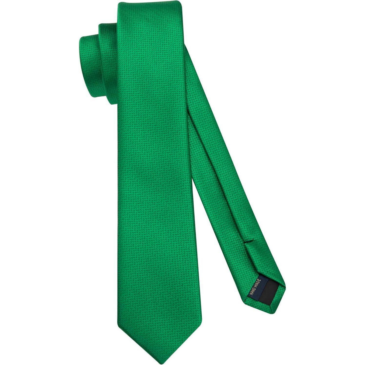Schmale Seidenkrawatte für Herren, Grün, 6cm
