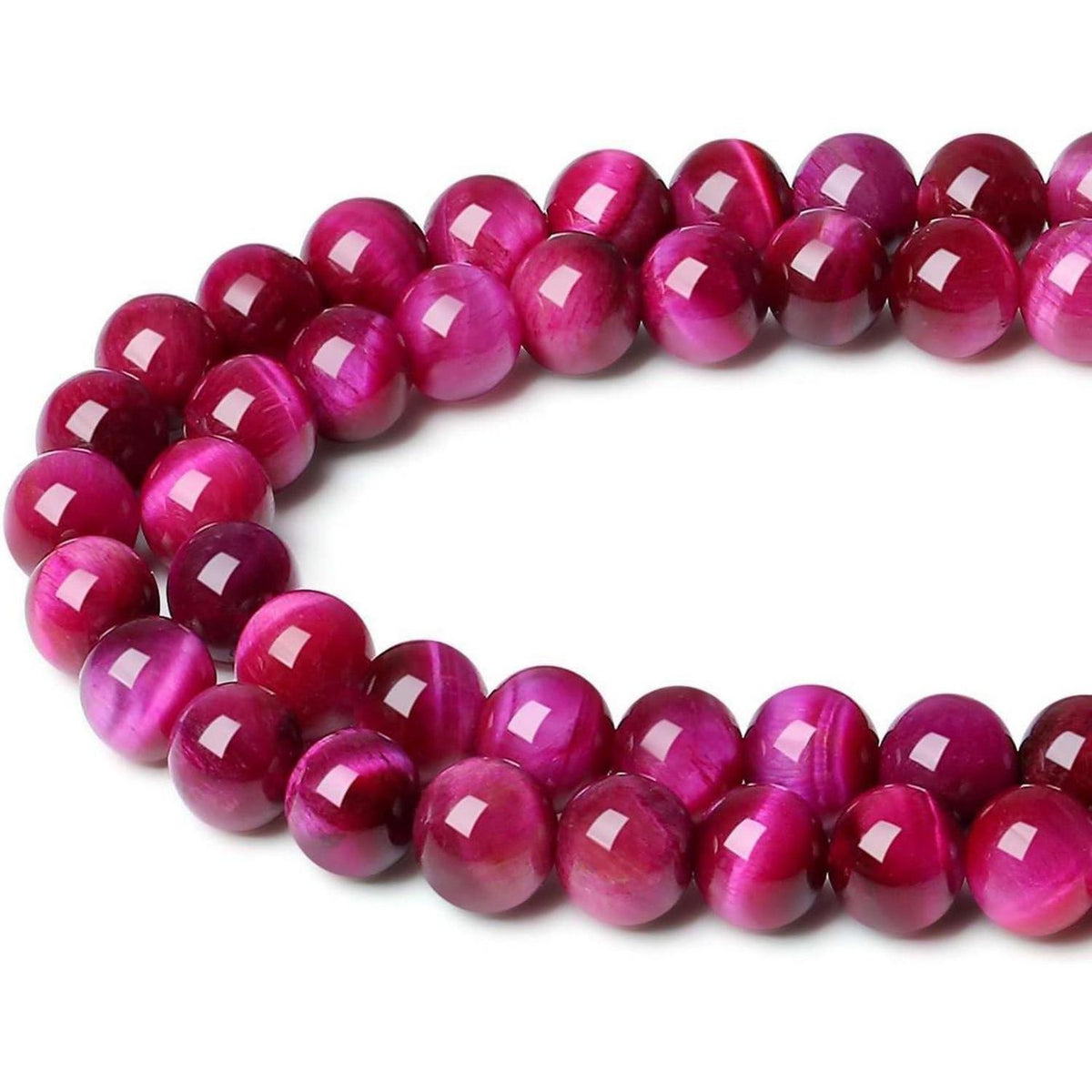 8mm Magenta Tigerauge Perlen für Schmuck DIY