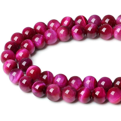 8mm Magenta Tigerauge Perlen für Schmuck DIY