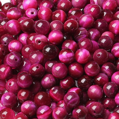 8mm Magenta Tigerauge Perlen für Schmuck DIY