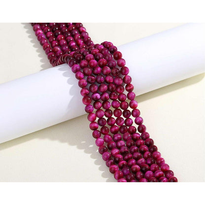 8mm Magenta Tigerauge Perlen für Schmuck DIY