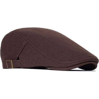 Schiebermütze Herren Baumwolle Flatcap Kaffeefarbe 56-60cm