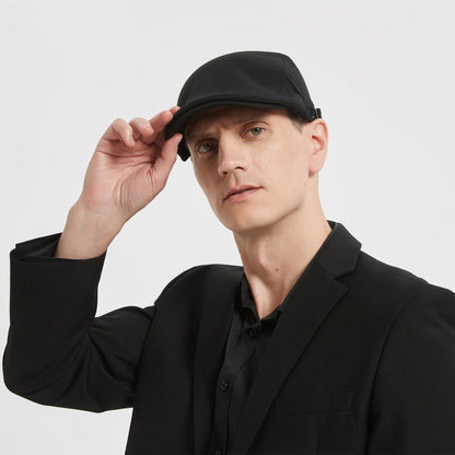 Schiebermütze Herren Baumwolle Flatcap Kaffeefarbe 56-60cm