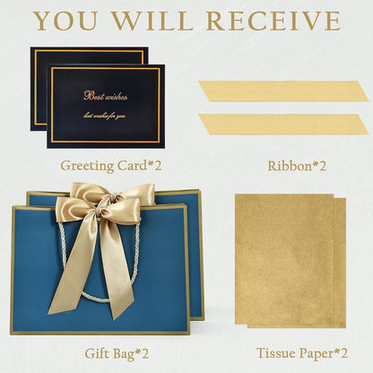 Geschenktüten mit Henkel, Navy Blau, Mittelgroß