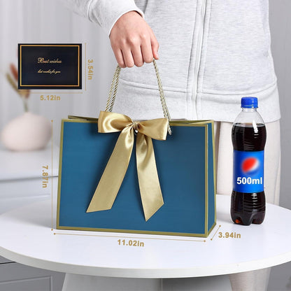 Geschenktüten mit Henkel, Navy Blau, Mittelgroß