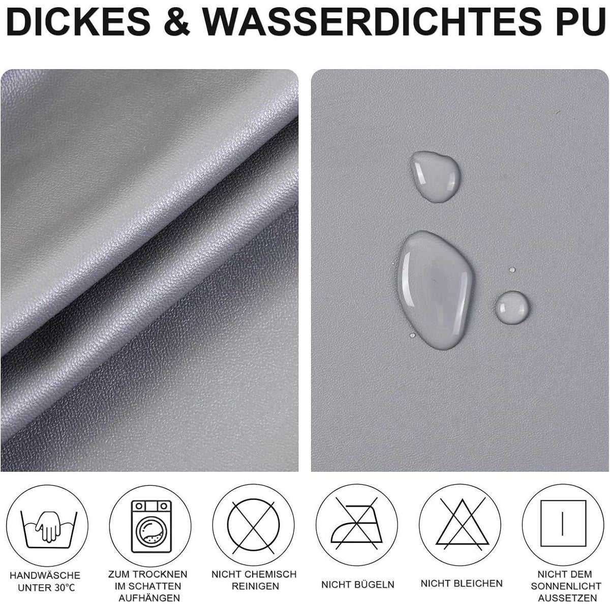Stuhlbezüge 6er-Set, wasserdicht & abnehmbar in Lederoptik