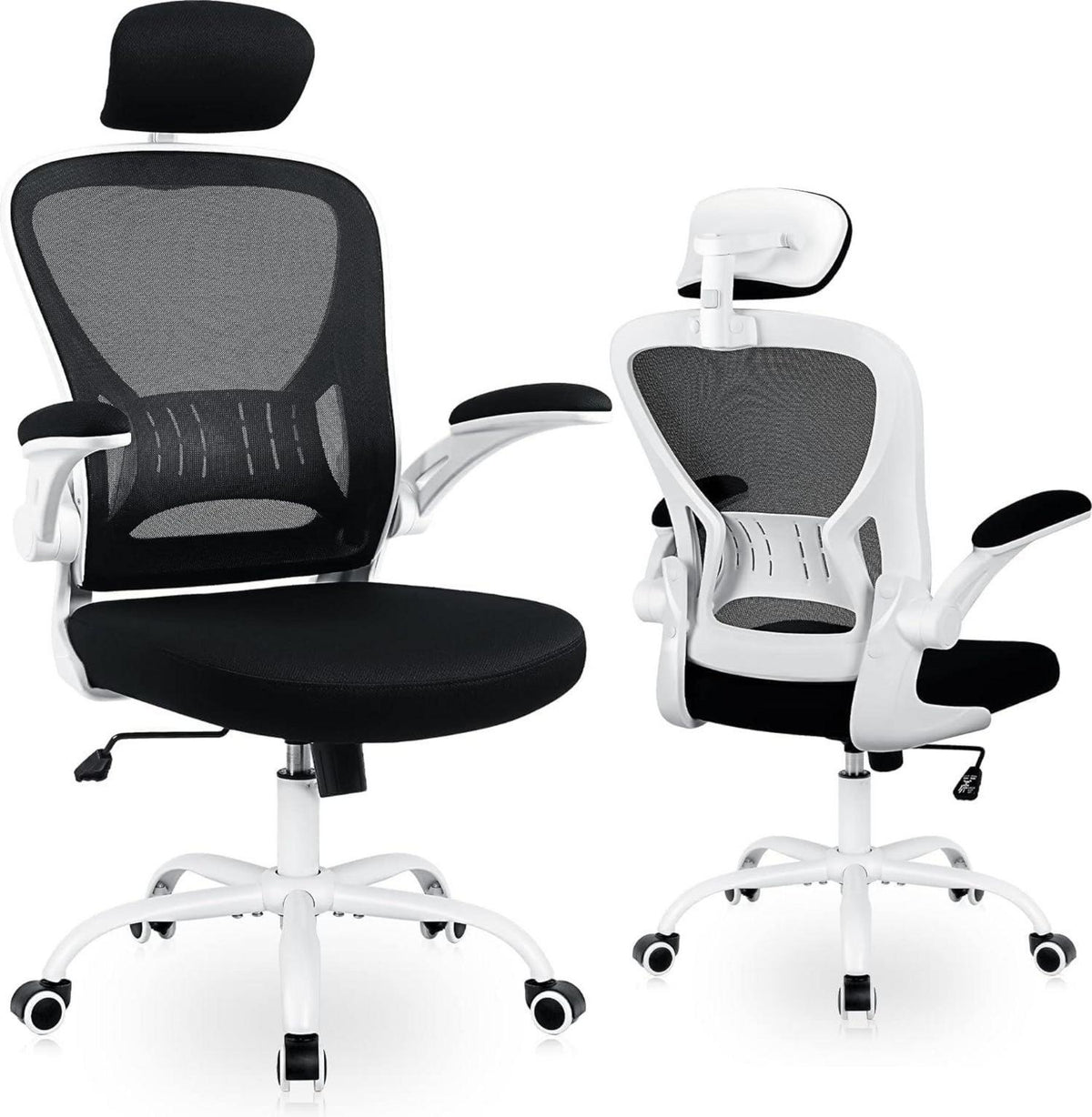 Ergonomischer Bürostuhl mit Lordosenstütze und Netzrücken