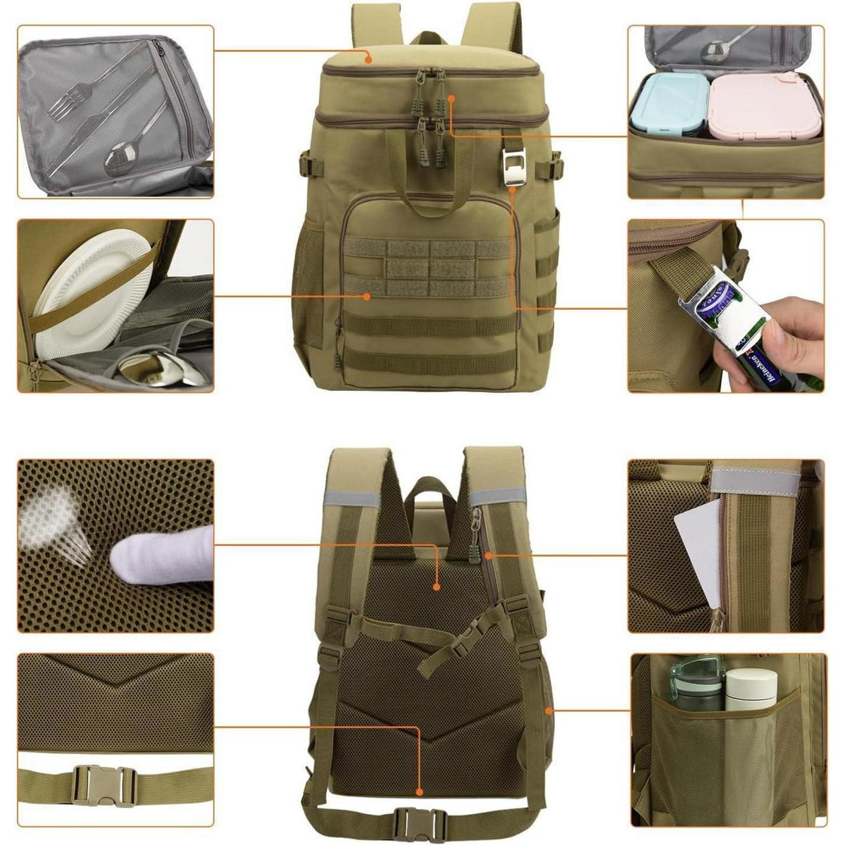 43L Kühlrucksack für Picknick, Camping & Outdoor