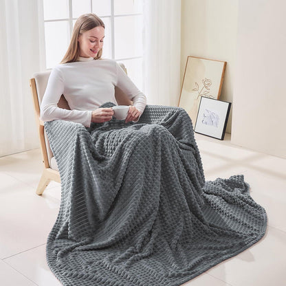 Kuscheldecke 3D-Touch Sherpa Flanell 150x200cm Dunkelgrau