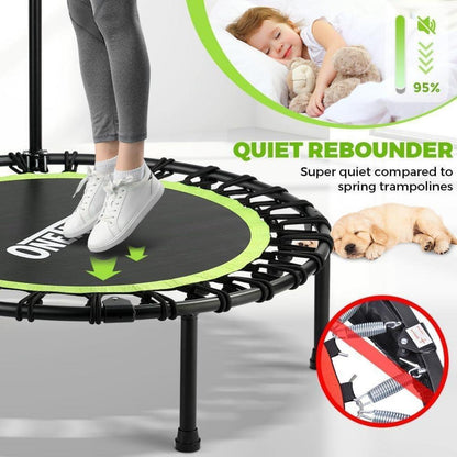 Fitness Trampolin klappbar mit Griff – 114cm Indoor Hüpftrampolin