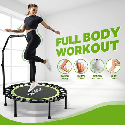 Fitness Trampolin klappbar mit Griff – 114cm Indoor Hüpftrampolin